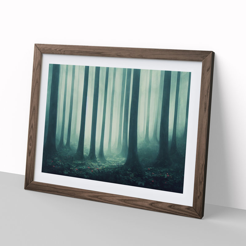 Feisty Forest - Single Picture Frame Print, Walnut Framed, 25cm H x 34cm W x 2cm D