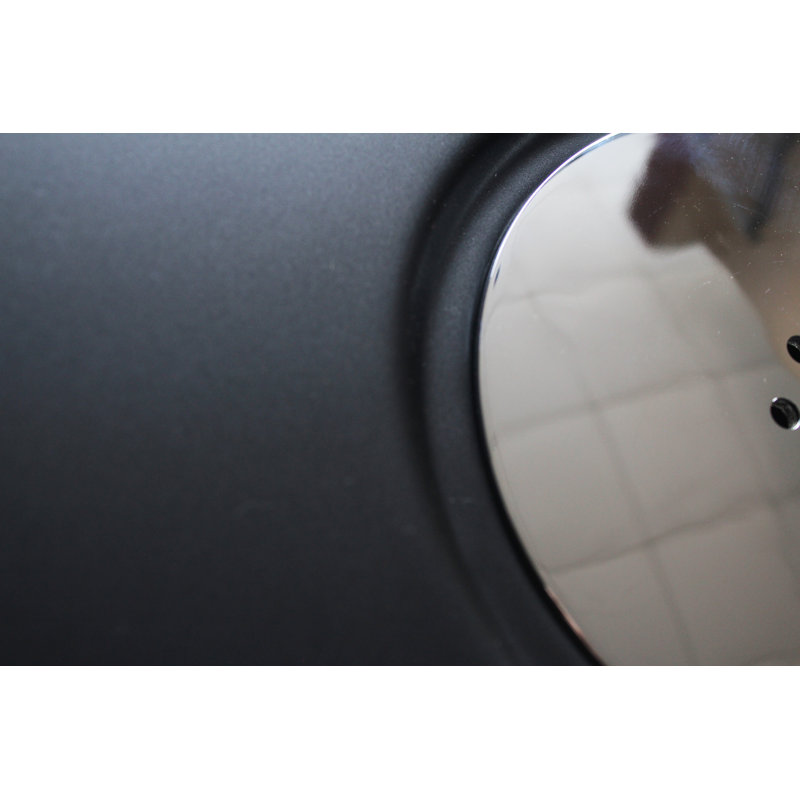 Slimline 35Mm 800X800 Quadrant Silver Grey Stone Shower Tray, 3.5cm H x 90cm W x 90cm D, Black Matt