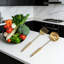 Ensemble 7 pièces d'ustensiles de cuisine dorés avec support rotatif, outils de cuisson en acier inoxydable 304, y compris la spatule, le tourneur, la louche, la desserte à spaghetti, va au lave-vaisselle