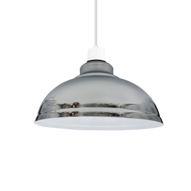 Trabelsi 17cm H Metal Dome Lamp Shade, Chrome