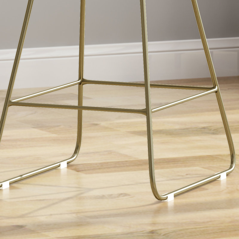 Paire de tabourets de comptoir Chic (2), tissu d'ameublement à l'eau, structure en fer, H 41,19 po, tabourets beige tendance, structure et - 2