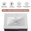 Meuble-lavabo simple 24 po avec comptoir en céramique et meuble-lavabo flottant 24 po-129398113