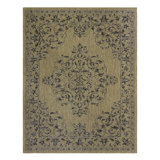 Solterra Viala Chestnut Brown Cream Beige Traditional Bold Medallion Flatweave Polypropylene Indoor/ Outdoor Area Rug