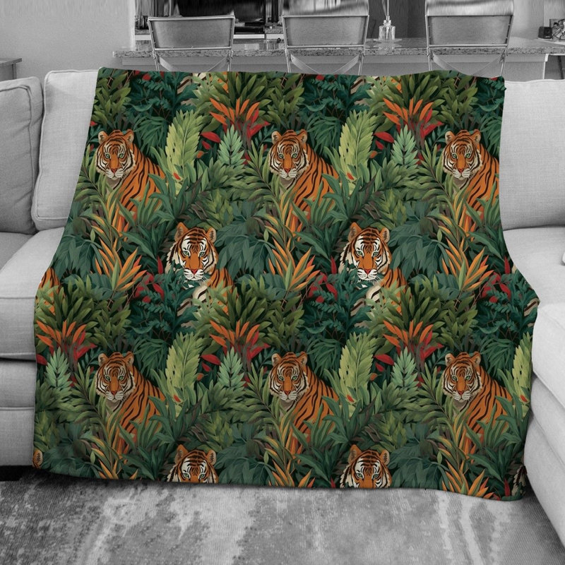 Tiger Fleece Blanket, Twin