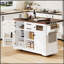 Îlot de cuisine rustique avec abattant, prises de courant et beaucoup de rangement sur roulettes, pour un décor de maison de campagne moderne-555773982