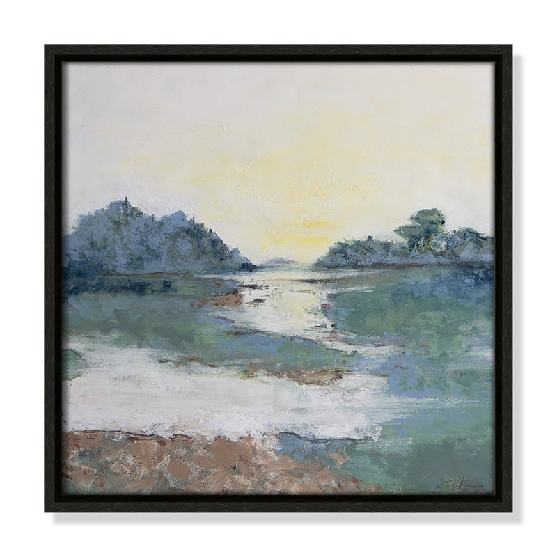 «The Rivers Path» par Filippo Loco - reproduction sur toile avec cadre flottant, Cadre espresso