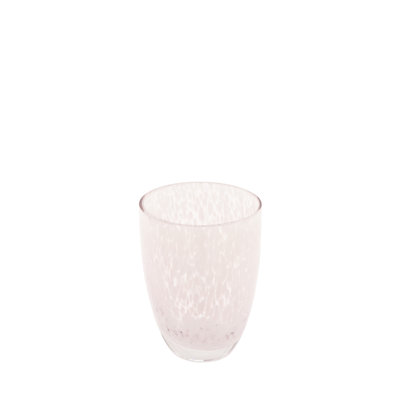 14 cm Tischvase aus Glas in Rosa/Weiß