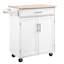 Chariot pour îlot de cuisine, blanc - avec tiroir, armoire et porte-serviettes pour un chariot robuste et spacieux