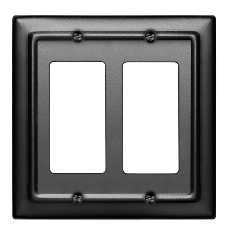 Architectural 2-Gang Rocker Standard Wall Plate, Black