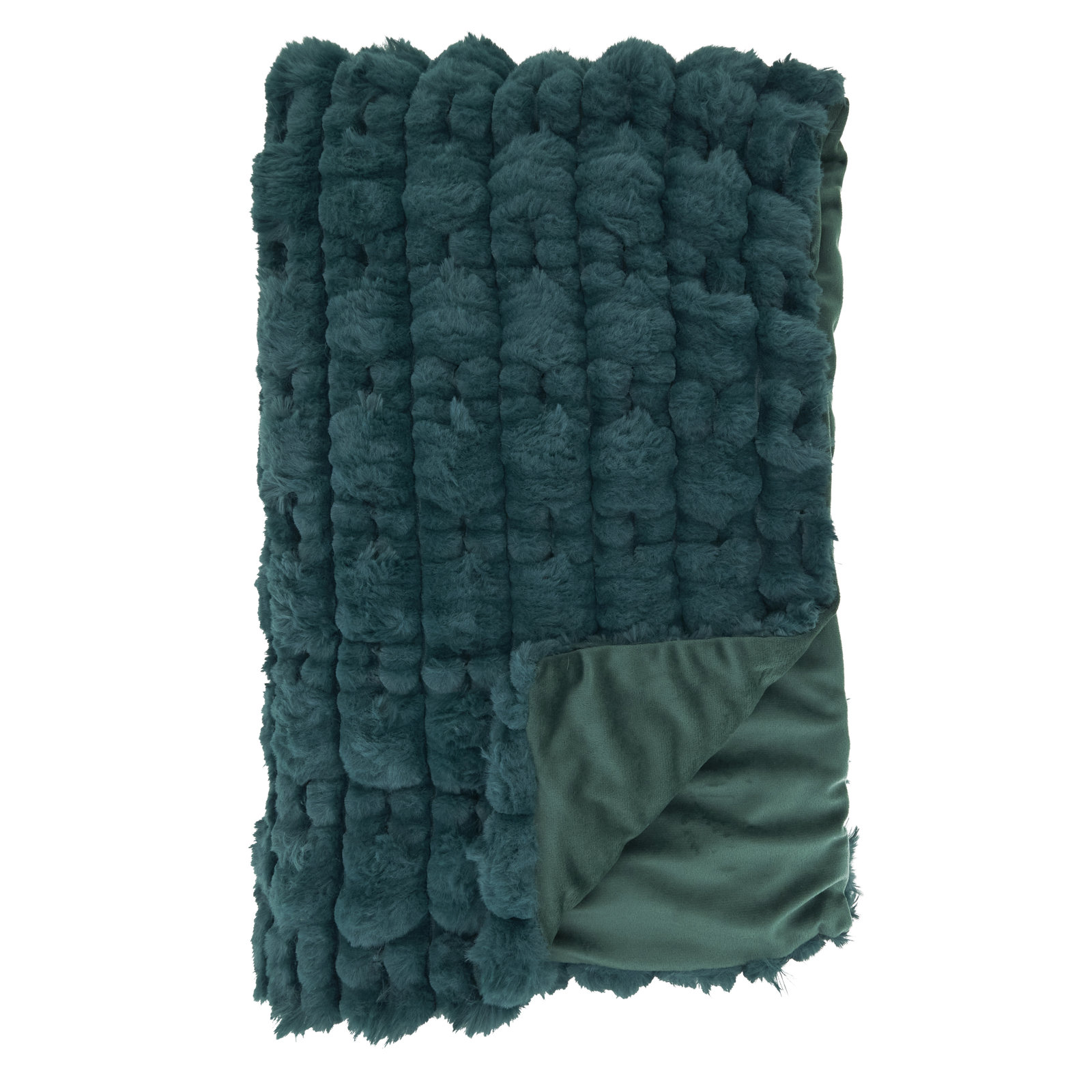 Faux Fur Throw Blanket, Green