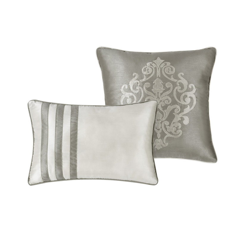  Ensemble d'édredon réversible en microfibre taupe moderne et contemporain de huit articles
