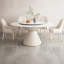 Shiny White Round Sintered Stone Tabletop Dining Table-44326290
