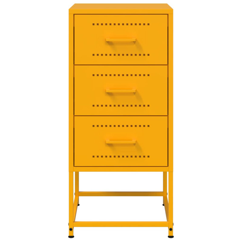 Raddatz 36cm W Steel Bedside Table, Mustard Yellow, Individual