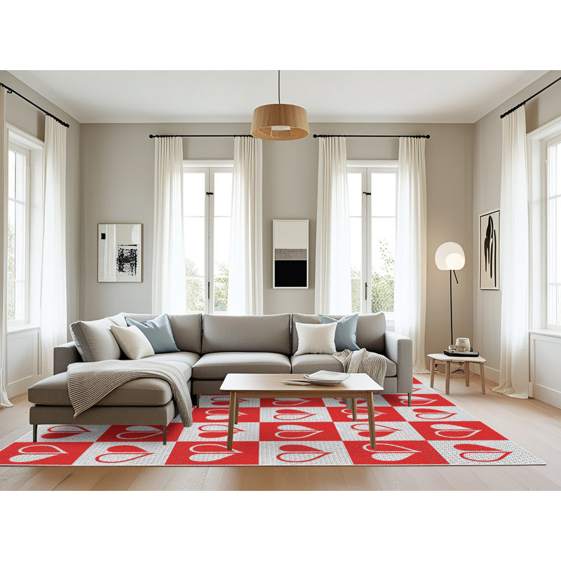Rouge niche Tapis décoratif, Rectangle 8 pi x 10 pi