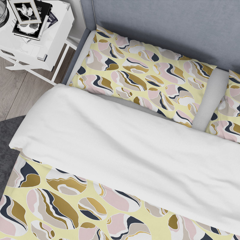 Ensemble de housse de couette en pierre mid-century river, Housse de couette très grand + 2 taies décoratives
