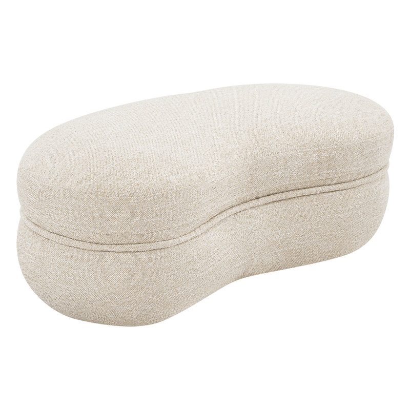 Pouf capitonné d'inspiration vague moderne, Sand Polyester