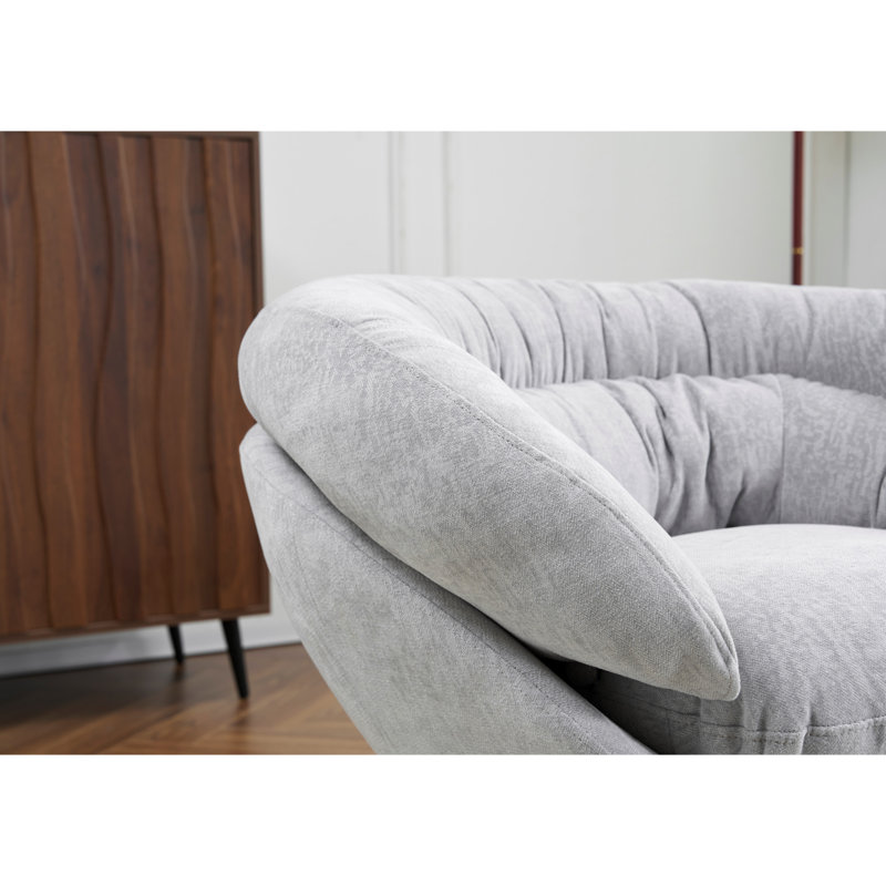 Chaise pivotante Comfy 360 avec revêtement en chenille gris pour un bureau élégant et confortable, Gris