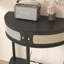 Table d'appoint semi-circulaire avec rangement à deux tiroirs, idéale pour les petits espaces intérieurs