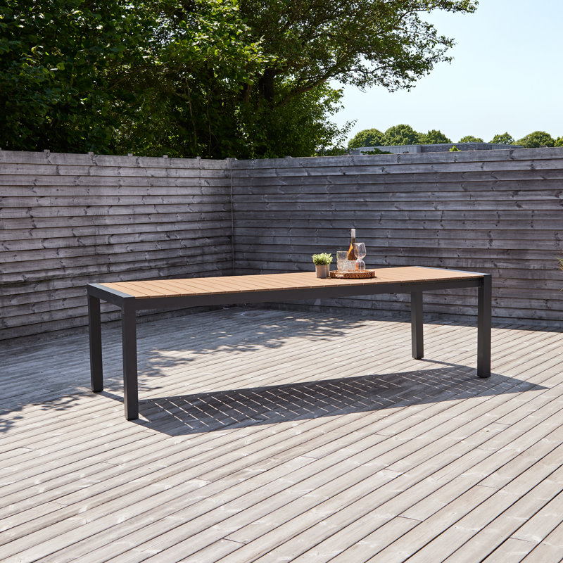 Marial Rectangular Metal Outdoor Dining Table , 205cm cm W 100cm cm D, Teak