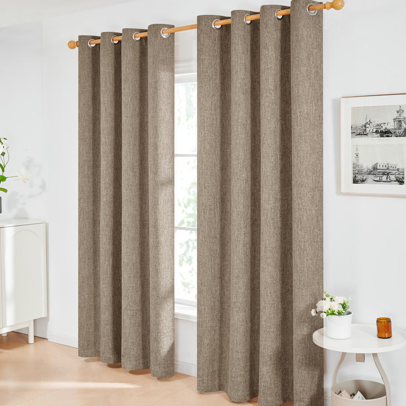 Milay Blackout Grommet Curtain Panel, 52" W x 96" L, Coffee