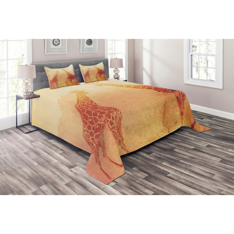 Safari Eclectic Polyester Coverlet, King Bedspread + 2 Shams