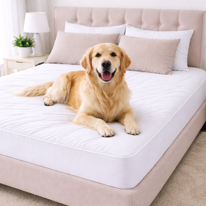 Protège-matelas ajusté hypoallergénique et imperméable , 100% coton, Très grand californien