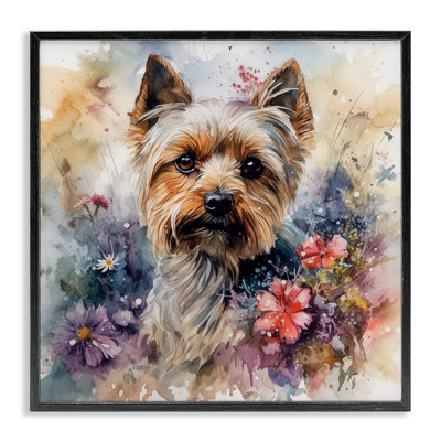 Art floral à giclée Yorkie par Ryley Gray