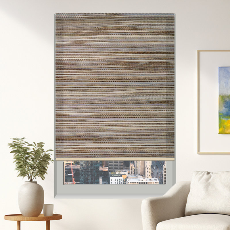 Rideau d'intimité à rayures naturelles, Rétro, L 29 po x L 48 po