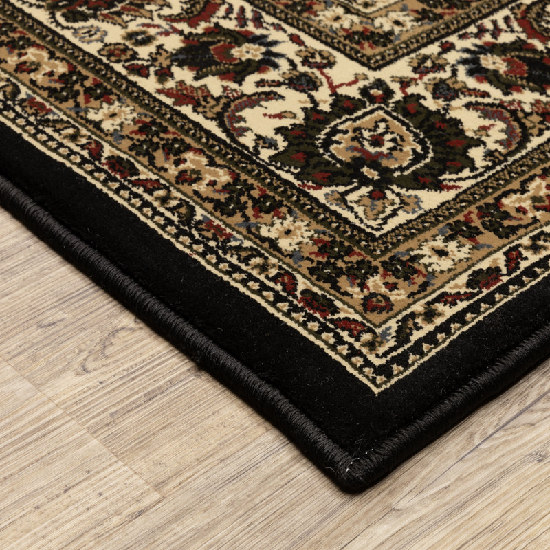 Tapis noir / ivoire Shelburne, Rectangle 6 pi 5 po x 9 pi 4 po