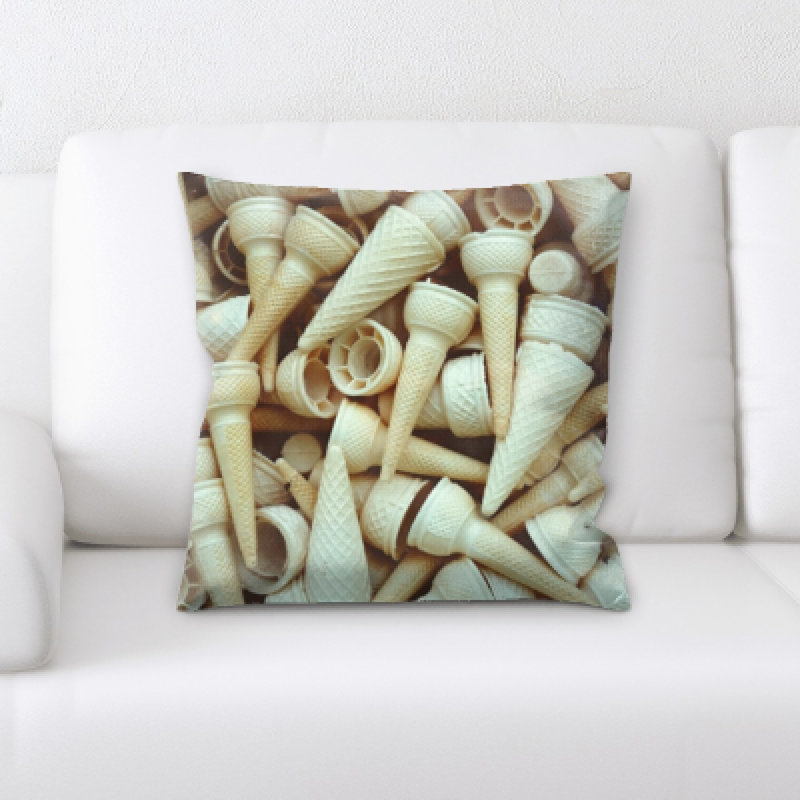 Ice Cream Microsuede Reversible Throw Pillow