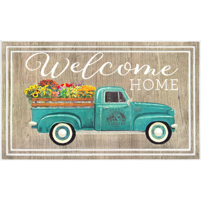 Paillasson Welcome Home Flower Truck Driftwood