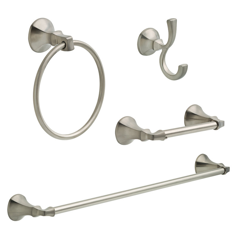 Ashlyn Delta 4 Piece Bathroom Hardware Set, Stainless