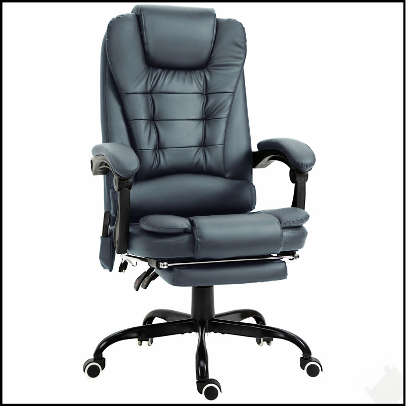 Fauteuil de bureau vibrant à 7 points Vinsetto avec dossier inclinable, améliorant le confort et la productivité pour les espaces de travail modernes