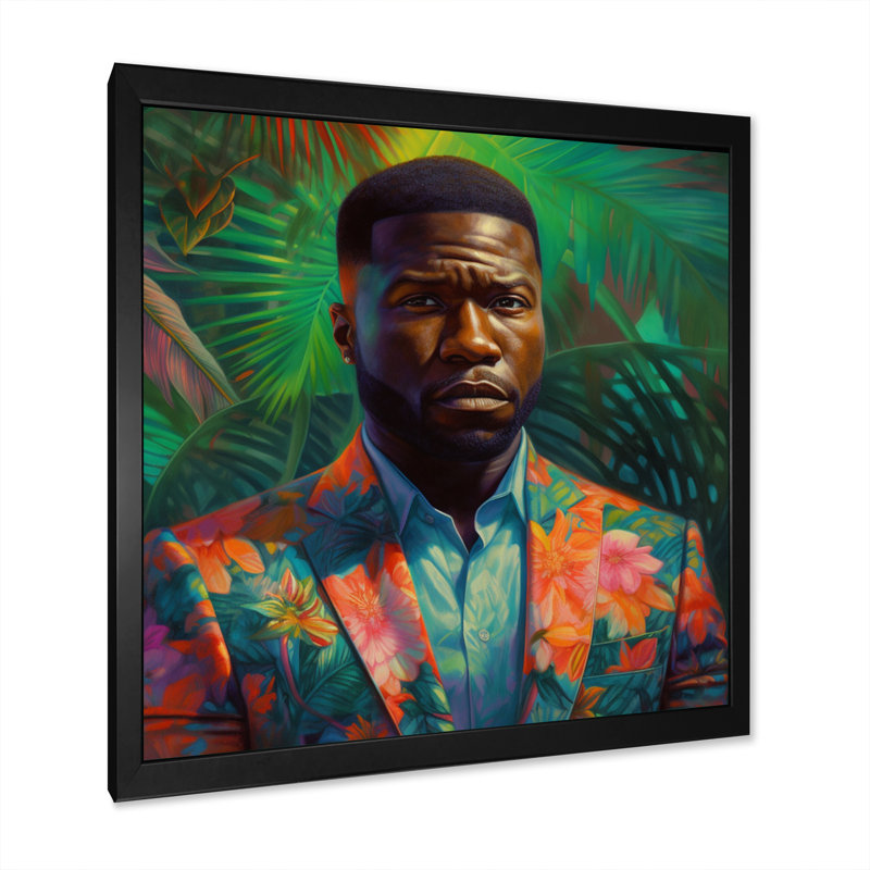 50 Cent Miami Vibes - Imprimé, Cadre simple noir, H 16 po x l 16 po x P 1 po