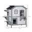 2story Cat House Outdoor with Openable Roof White