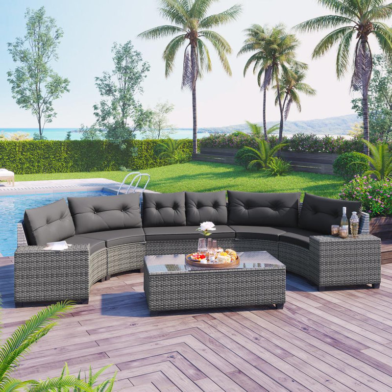 8-pieces Outdoor Wicker Sofa Set