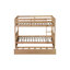 Lit superposé double en bois d'hévéa double avec lit gigogne, échelle et garde-corps, convertible en 2 lits doubles, avec lit gigogne simple, gris (ancien numéro de référence: W504S00250)-943069036