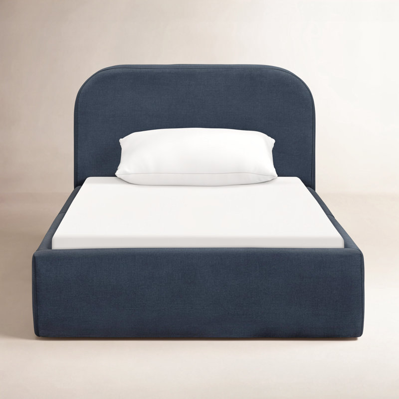 Nara Twin Bed, Performance Navy Eco-Twill, Twin