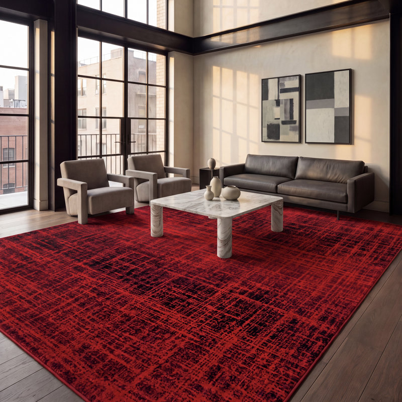 Tapis abstrait Riebe, Rectangle de 10 pi x 14 pi