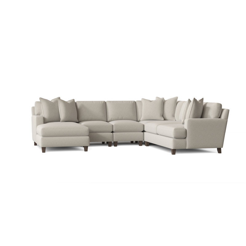 Mila 137" Left Hand Facing Stationary Large Sectional, Cream Linen 1429-002, Portobello