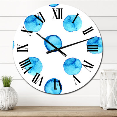 Light Blue Polka Dots - Modern Wall Clock
