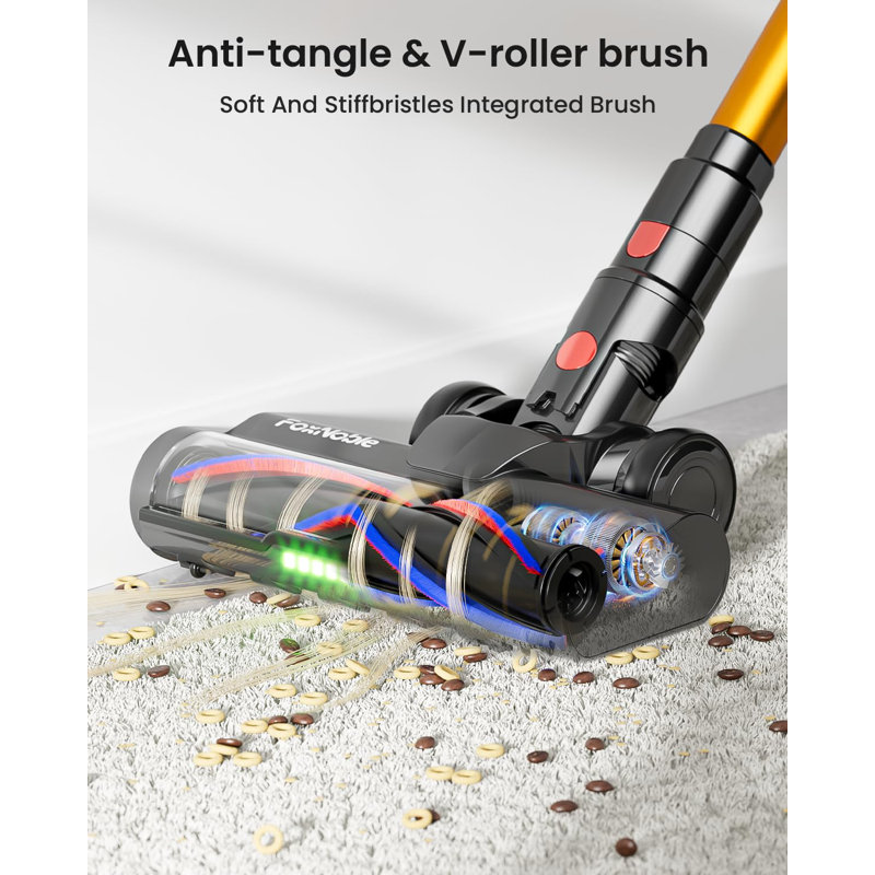Cordless Vacuum Cleaner,50Kpa 600W 65Mins Vacuum Cleaners For Home,Stick Vacuum With LED Display &Anti-Tangle Brush And Self-Standing Design,Vacuum Cleaner For Hardwood Floors,Carpet,Pet Hair,Car