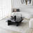 Modern Coffee Table, Black & Fume Color, 35.4 x 13.8 x 35.4 inches | 100% Tempered Glass Top, 100% Melamine Coated Particle Board Frame, PVC Edgebanding | Stylish Addition for Living Room & Contemporary Spaces-1217711237-1217711236-1235194711