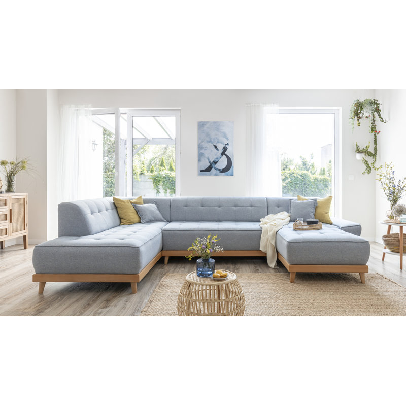 Dazzling Daisy Corner Sofa Bed, Light Blue, Left Hand Facing