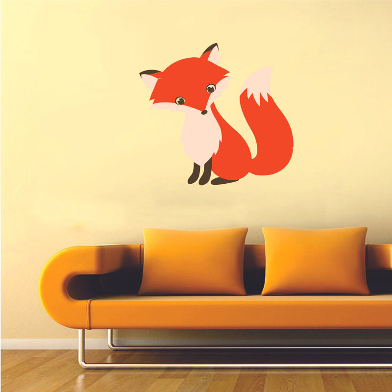 Adhésif décoratif mignon bébé renard doux, H 30 po x l 27 po