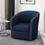 Fauteuil club pivotant bleu tendance - hauteur de bras de 25,60 po, conception élégante, housse 100% lin