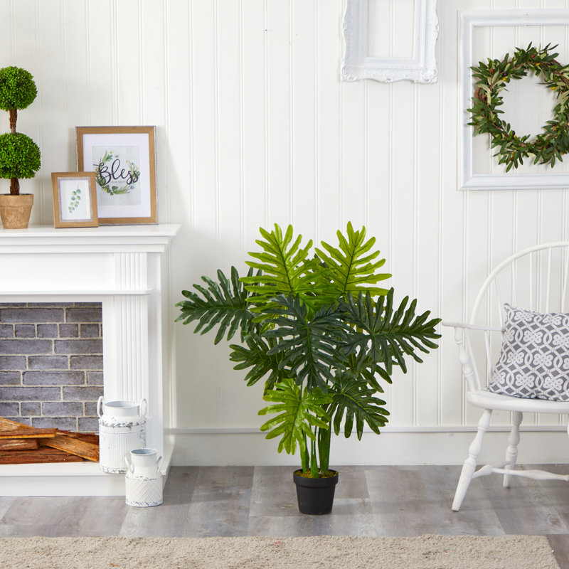 Faux Philodendron Plant in Nursery Pot, 40" H x 18" W x 18" D