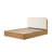 Baxtor King Curved Wood Bed With Boucle Upholstery-685511372-691121190