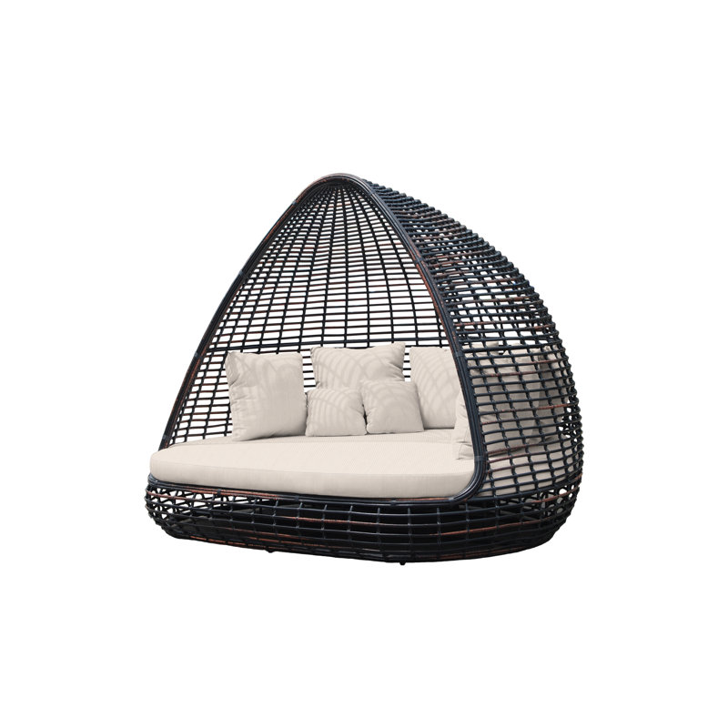 Outdoor - Seat Patio Daybed, Black Mushroom, Canvas Canvas Sunbrella® Canvas
