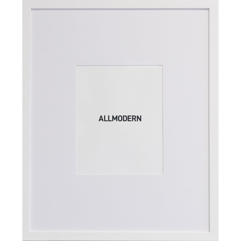 Capullo Wood Matte Picture Frame with Mat, 8" x 10", 4" x 6", White